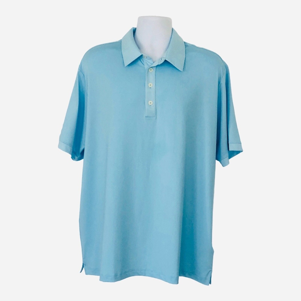 ADIDAS Climalite Men XL Short Sleeve Collar 4 Button Blue Golf Athletic Polo NWT